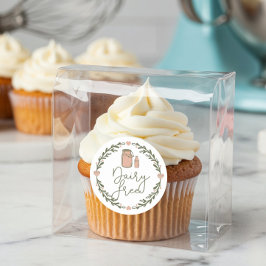 ベーカリー乳製品フリーミルクジュグ&リースピンク&グリーン ラウンドシール