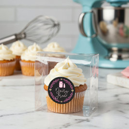 ベーカリー乳製品フリーミルクジュグ&リースピンク&ブラック ラウンドシール