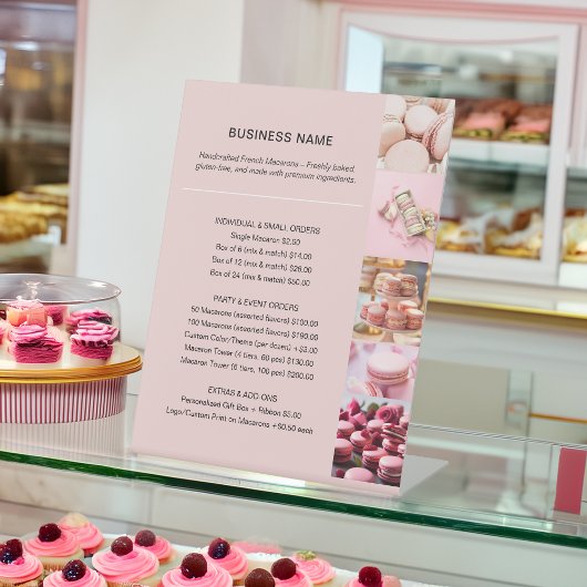 ベーカリー価格リストのカスタム写真 台座サイン