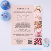 ベーカリー価格リストカスタムフォトQRコード チラシ (シングル)