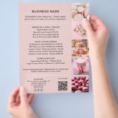 ベーカリー価格リストカスタムフォトQRコード チラシ (手)