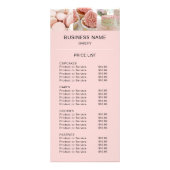 ベーカリー価格リストカスタムフォトQRピンク ラックカード (正面)