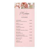 ベーカリー価格リストカスタムモノグラムロゴピンク ラックカード (正面)