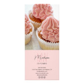 ベーカリー価格リストカスタムモノグラムロゴピンク ラックカード (裏面)