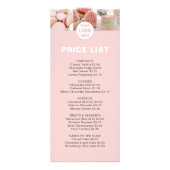 ベーカリー価格表メニュカスタムーのロゴピンク ラックカード (正面)