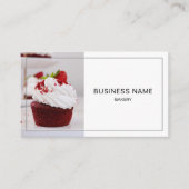 ベーカリー写真QRソーシャルメディア白ミニマル色 名刺 (正面)