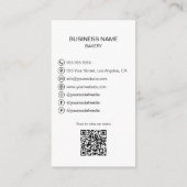 ベーカリー写真QRソーシャルメディア白ミニマル色 名刺 (裏面)