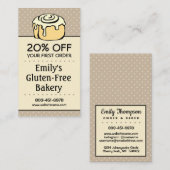 ベーカリー割引クーポンロイヤリティ紹介垂直 名刺 (正面/裏面)