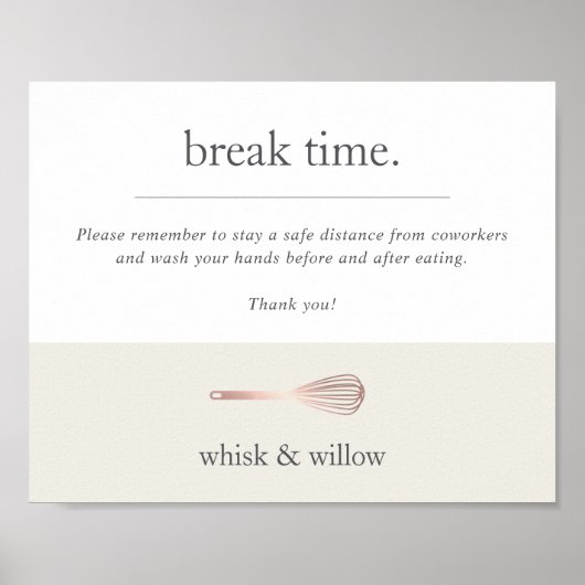 ベーカリー又はケーターブレークルーム/キッチンコビデセーフティ ポスター (正面)