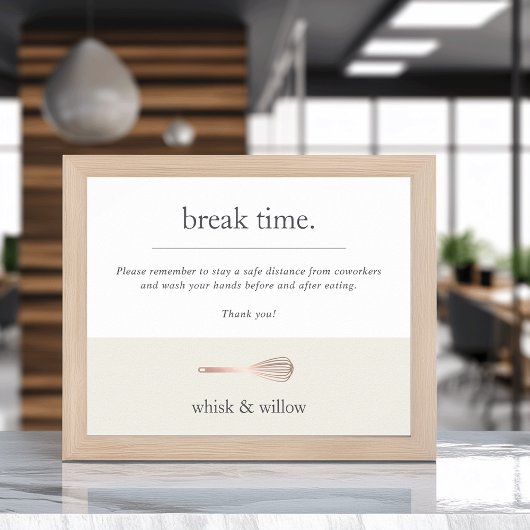 ベーカリー又はケーターブレークルーム/キッチンコビデセーフティ ポスター