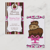 ベーカリー及びケーキチョコレート積み過ぎの名刺 名刺 (正面/裏面)