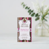 ベーカリー及びケーキチョコレート積み過ぎの名刺 名刺 (スタンド正面)