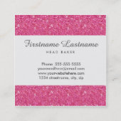 ベーカリー及びケータリングのグリッターの名刺(ピンク) スクエア名刺 (裏面)