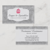 ベーカリー及びケータリングの銀のグリッターの名刺 名刺 (正面/裏面)