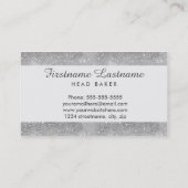 ベーカリー及びケータリングの銀のグリッターの名刺 名刺 (裏面)