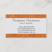 ベーカリー及び食料調達のオレンジグリッターの名刺 名刺 (裏面)