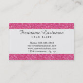 ベーカリー及び食料調達のピンクのグリッターの名刺 名刺 (裏面)