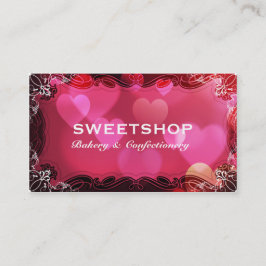 ベーカリー及び食料調達のピンクのハートBusinesscard 名刺