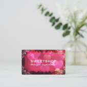 ベーカリー及び食料調達のピンクのハートBusinesscard 名刺 (スタンド正面)