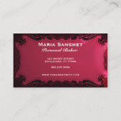 ベーカリー及び食料調達のピンクのハートBusinesscard 名刺 (裏面)