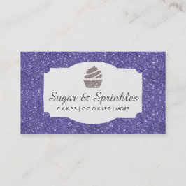 ベーカリー及び食料調達の紫色のグリッターの名刺 名刺