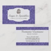 ベーカリー及び食料調達の紫色のグリッターの名刺 名刺 (正面/裏面)