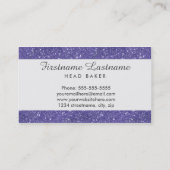 ベーカリー及び食料調達の紫色のグリッターの名刺 名刺 (裏面)