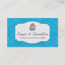 ベーカリー及び食料調達の青いグリッターの名刺 名刺
