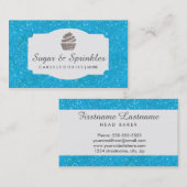 ベーカリー及び食料調達の青いグリッターの名刺 名刺 (正面/裏面)