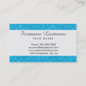 ベーカリー及び食料調達の青いグリッターの名刺 名刺 (裏面)