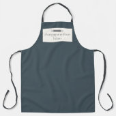 ベーカリー名カスタム深いミッドナイトブルーシェフ+スタッフ エプロン (正面)