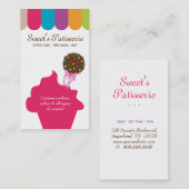 ベーカリー名刺ケーキポップ・アートのドットキャノピ 名刺 (正面/裏面)