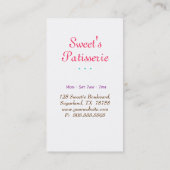 ベーカリー名刺ケーキポップ・アートのドットキャノピ 名刺 (裏面)