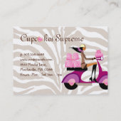 ベーカリー名刺スクーターガールピンクボックスゼブラ 名刺 (裏面)