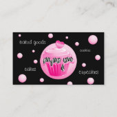 ベーカリー名刺ゼブラピンクカップケーキハートドット 名刺 (裏面)