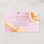 ベーカリー名刺 – カウトピンクパステルウォーターカラー 名刺 (裏面)