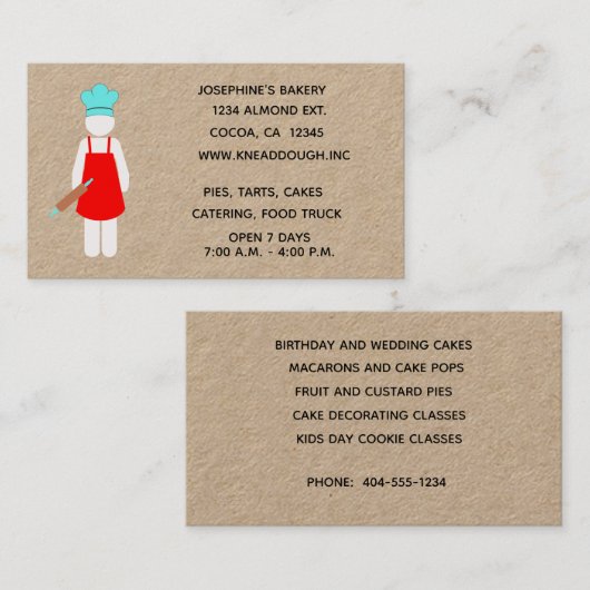 ベーカリー名刺 名刺 (正面/裏面)