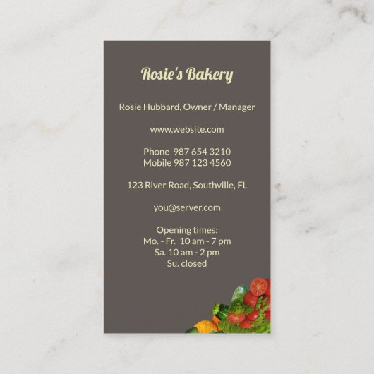 ベーカリー名刺 名刺 (裏面)