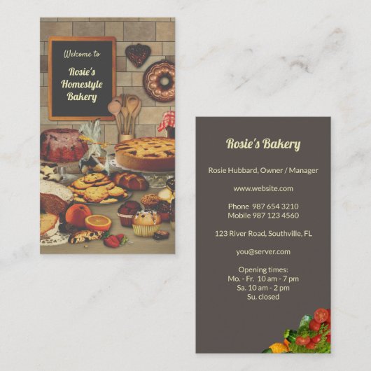 ベーカリー名刺 名刺 (正面/裏面)