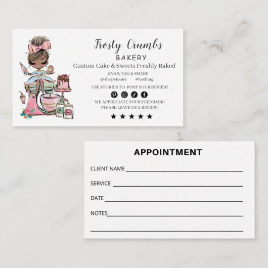 ベーカリー営業アポイントメント名刺 名刺 (正面/裏面)