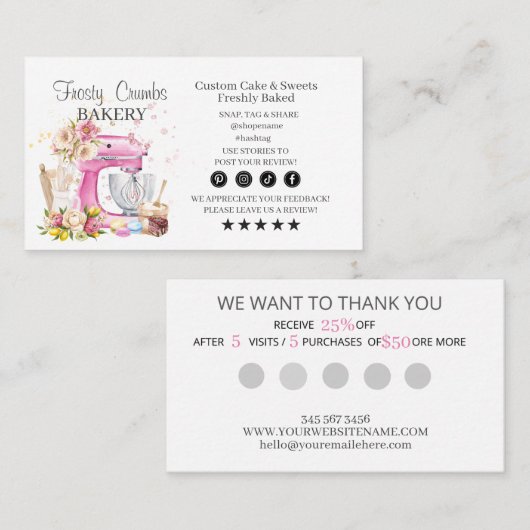 ベーカリー営業ロイヤリティカード名刺 名刺 (正面/裏面)