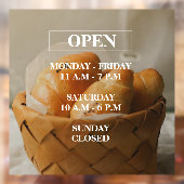 ベーカリー営業時間ウィンドウの固定 ウィンドウサイン (シート2)