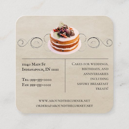 ベーカリー店 | Beige名刺 スクエア名刺 (裏面)