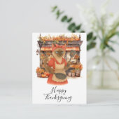 ベーカリー感謝祭秋をテーマにした猫好き シーズンポストカード (スタンド正面)