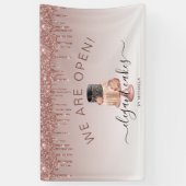 ベーカリー我々オープングリッタードリップバラ金ゴールドケーキ 横断幕 (縦)