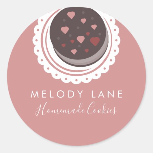 ベーカリー手作りクッキービスケットドリー描 ラウンドシール (正面)
