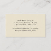 ベーカリー手作りパンのローフ水彩素朴 名刺 (裏面)