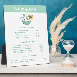 ベーカリー業 |価格とサービス表示プラーク フォトプラーク