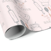 ベーカリー模様 ラッピングペーパー (ロールコーナー)