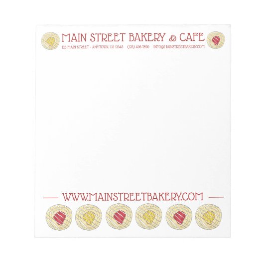 ベーカリー焼いたグッズ果実デンマークのペストリー ノートパッド (正面)